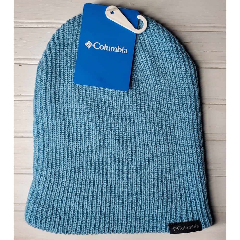 Columbia Ale Creek Blue Beanie Knit Cap Hat New With Tag NWT Light Blue 1 Size